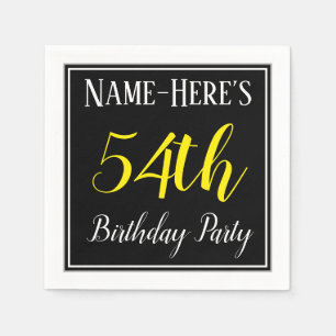 Serviette En Papier Fête d'anniversaire simple et cinquante-quatrièm