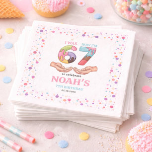 Serviette En Papier Fête d'anniversaire "Six Sept" pour enfants - 7 an