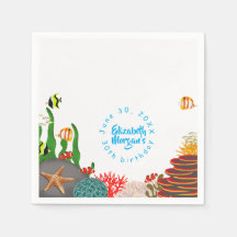Fête d'anniversaire sous les plantes marines, pois
