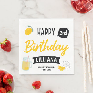 Serviette En Papier Fête d'anniversaire Stand de Lemonade Soleil d'Été