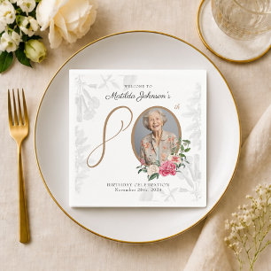 Serviette En Papier Fête d'anniversaire sur mesure de 80 ans, classe e