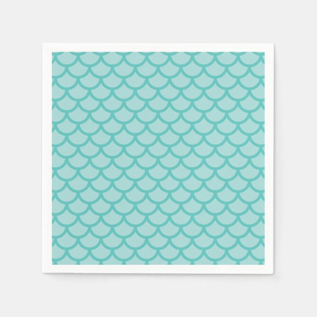 Serviette En Papier Fête d'anniversaire turquoise de Mermaid Scales (Devant)