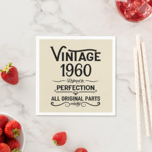 Serviette En Papier Fête d'anniversaire vintage personnalisée