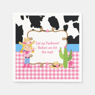 Serviette En Papier Fête d'anniversaire western Cowgirl blonde