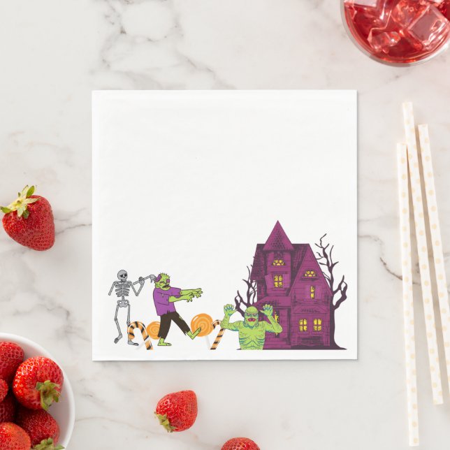 Serviette En Papier Fête d'anniversaire Zombie (En situation)