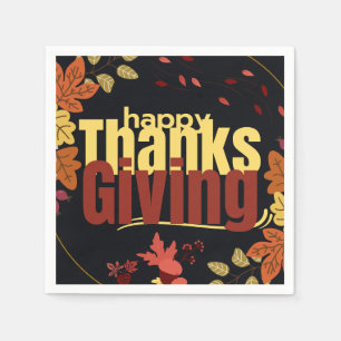 Serviette En Papier "Fête d'automne : Fêtez Thanksgiving avec nous"