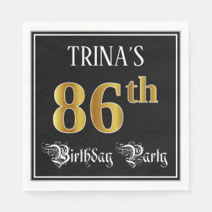 Serviette En Papier Fête de 86e anniversaire — Script fantaisie, Faux 