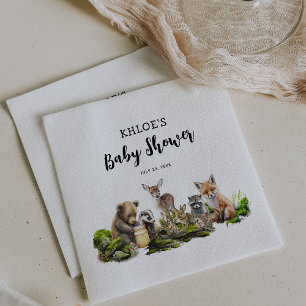 Serviette En Papier Fête de Baby Shower Animaux Mignons de la Forêt