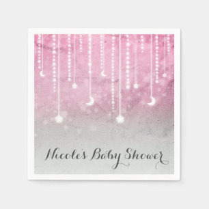 Serviette En Papier Fête de Baby Shower Céleste Lune & Étoiles
