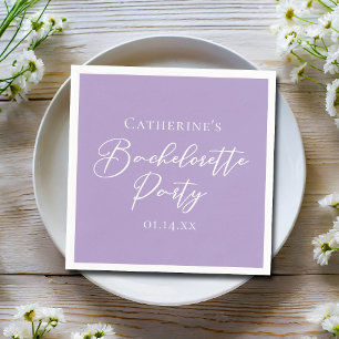 Serviette En Papier Fête de Bachelorat Personnalisée Violet Lilas
