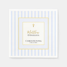 Fête de baptême élégante bleu or