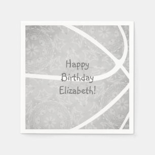 Serviette En Papier fête de basket-ball des filles gris clair