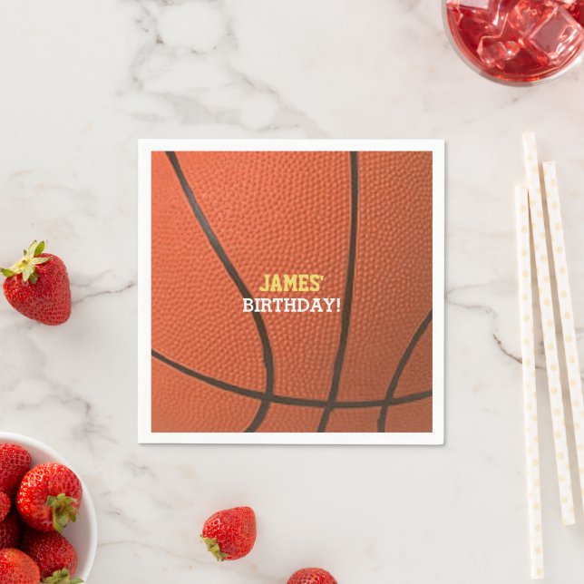 Serviette En Papier Fête de basket-ball personnalisée (En situation)