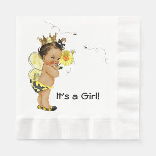 Serviette En Papier Fête de bébé abeille pour fille ethnique