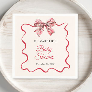 Serviette En Papier Fête de bébé Arc-en-ciel Ruban à rayures rouges