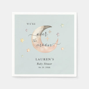 Serviette En Papier Fête de bébé bohème céleste Bleu au-dessus de la l