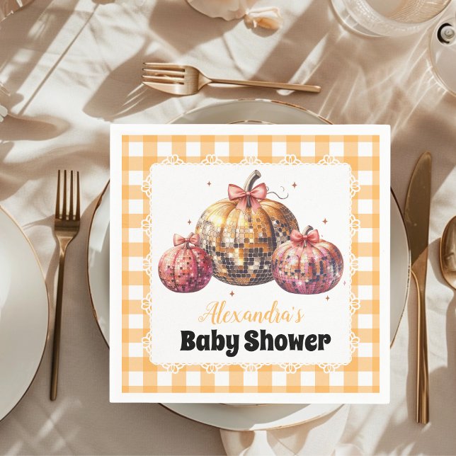 Serviette En Papier Fête de bébé Disco Pumpkin Patch (Créateur téléchargé)