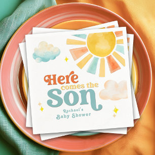 Serviette En Papier Fête de Bébé Fantaisiste Voici le Fils Soleil