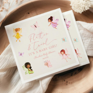 Serviette En Papier Fête de Bébé Fée Enchantée Flutter et Twirl