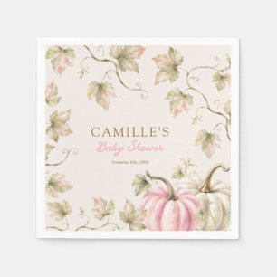 Serviette En Papier Fête de Bébé Fille Citrouille d'Automne