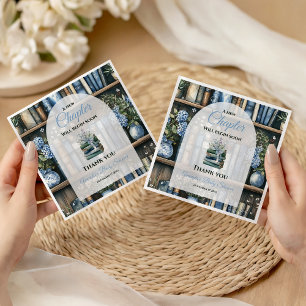 Serviette En Papier Fête de bébé Garçon Bleu Livre de Contes