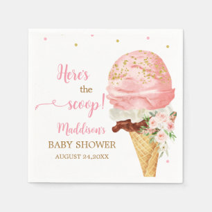 Serviette En Papier Fête de bébé glace rose 