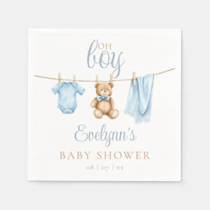 Serviette En Papier Fête de Bébé Oh Boy Blue Linge à Linge