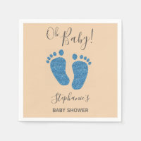 Fête de bébé pieds bébé pailletés bleus 