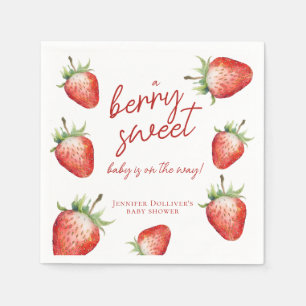 Serviette En Papier Fête de Bébé Sucrée aux Fraises