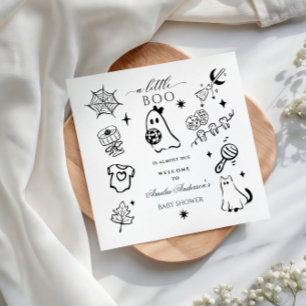 Serviette En Papier Fête de bébé sur le thème d'Halloween dessinée à l