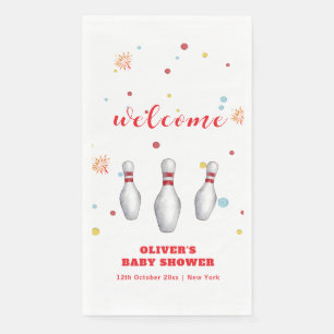Serviette En Papier Fête de bienvenue pour bébé Colorée Bowling Strike