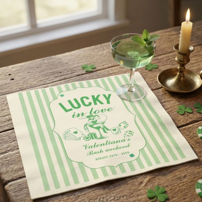 Serviette En Papier Fête de célibataire chanceuse de la Saint-Patrick  (Créateur téléchargé)
