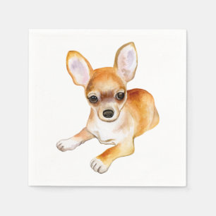 Serviette En Papier Fête de Chihuahua Amoureux de Chiot Mignon