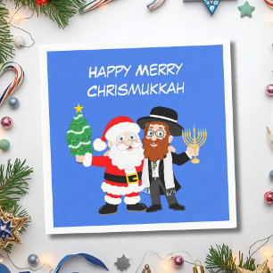 Serviette En Papier Fête de Chrismukkah : le Père Noël rencontre la so