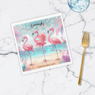 Serviette En Papier Fête de danse flamant rose et célébration d'annive
