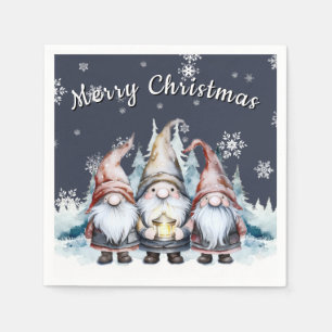 Serviette En Papier Fête de famille de Noël fantastique Gnome