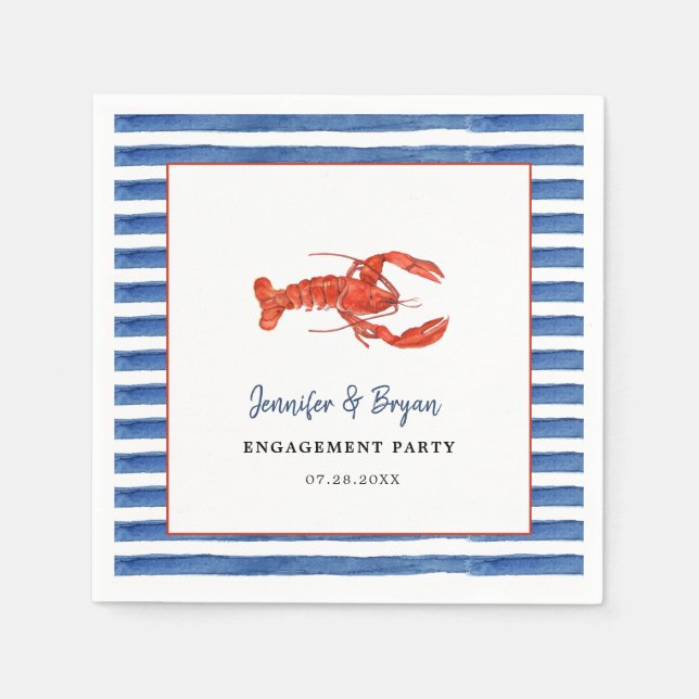 Serviette En Papier Fête de fiançailles au crabe  (Devant)