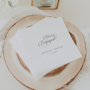 Serviette En Papier Fête de fiançailles calligraphie Chic Classique 