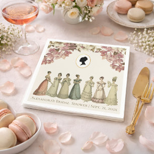 Serviette En Papier Fête de Fiançailles des Dames de Régence Fleurs Ro