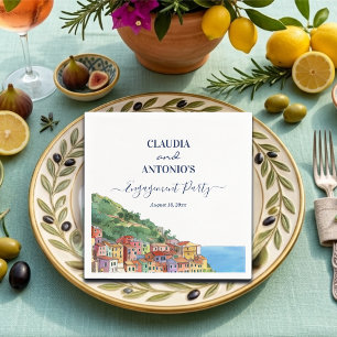 Serviette En Papier Fête de fiançailles élégante sur la Riviera italie