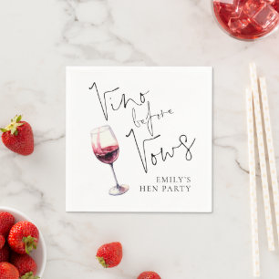 Serviette En Papier Fête de Fiançailles Élégante Vino Before Vows