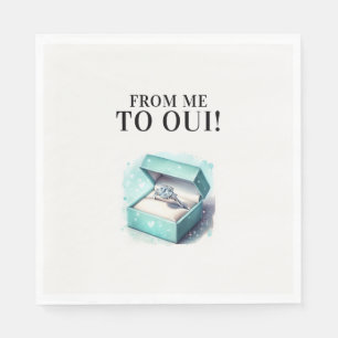 Serviette En Papier Fête de fiançailles moderne turquoise pour mariage
