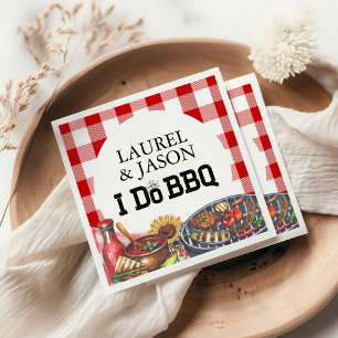 Serviette En Papier Fête de Fiançailles Rustique au BBQ Tournesol I Do