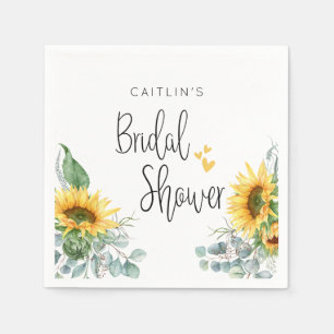 Serviette En Papier Fête de Fiançailles Tournesol