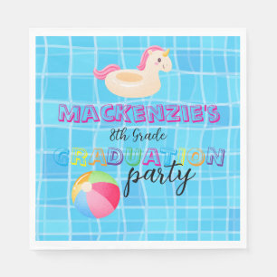 Serviette En Papier Fête de fin d'études au bord de la piscine