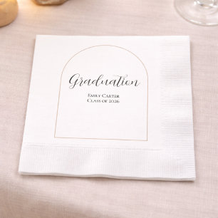Serviette En Papier Fête de fin d'études   Écriture élégante