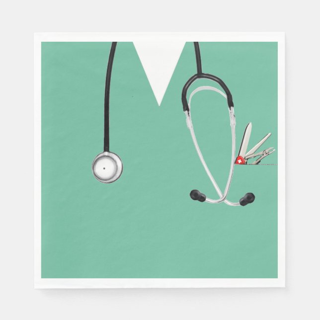 Serviette En Papier Fête de fin d'études Médicales (Devant)
