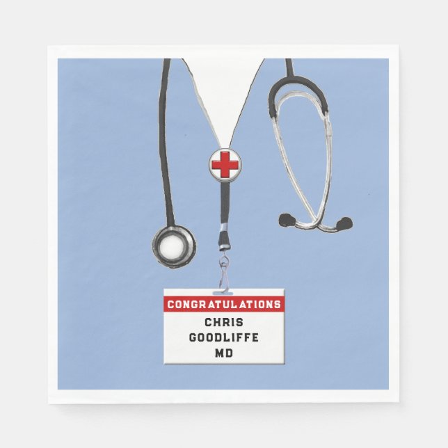 Serviette En Papier Fête de fin d'études Médicales personnalisée (Devant)