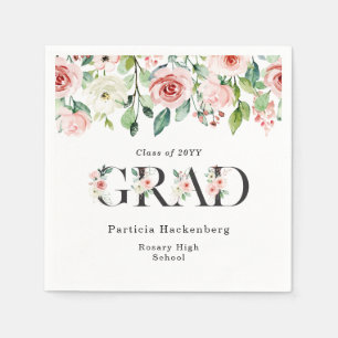 Serviette En Papier Fête de fin d'études personnalisée avec aquarelle