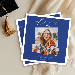 Serviette En Papier Fête de fin d'études photo minimaliste de la promo